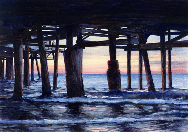 UNDER REDONDO BEACH PIER by Thomas A Needham