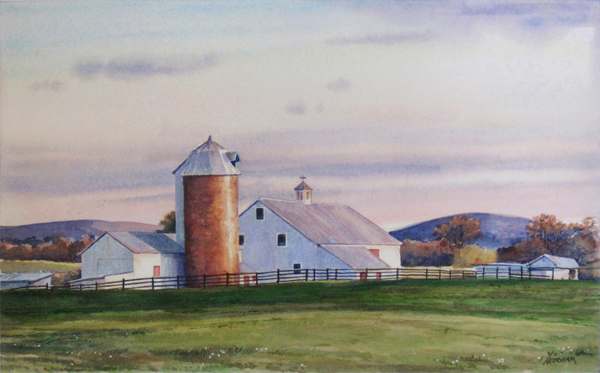 VIRGINIA FARM, watercolor by Thomas A Needham