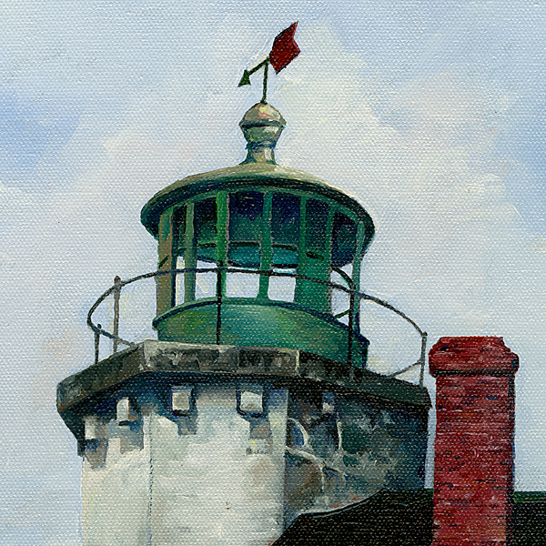 Detail of STONINGTON Harbor Lighthouse oilcolor by Thomas A Needham