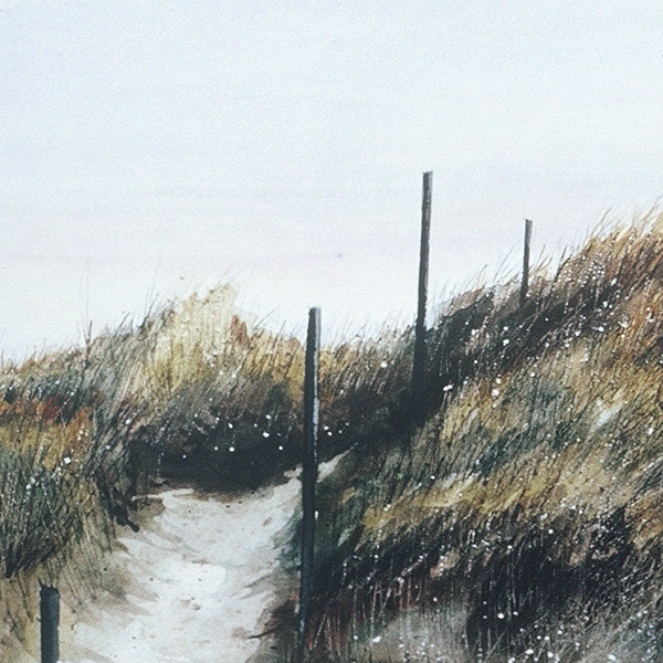 Detail of Cape Henry Lighthouse watercolor by Thomas A Needham