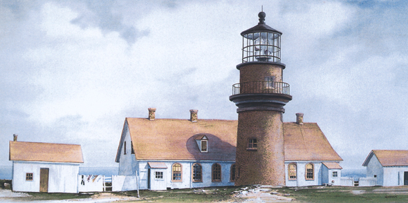 Gay Head Station Watercolor by Thomas A Needham