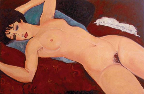 RECLINING NUDE, a Modigliani Copy by Thomas A Needham