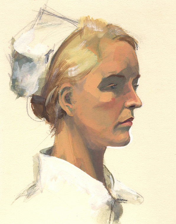 NURSE head painting by Thomas A Needham