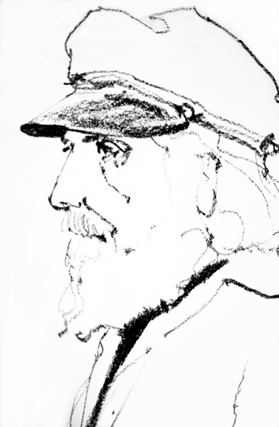 SEA CAPTIAN head drawing by Thomas A Needham