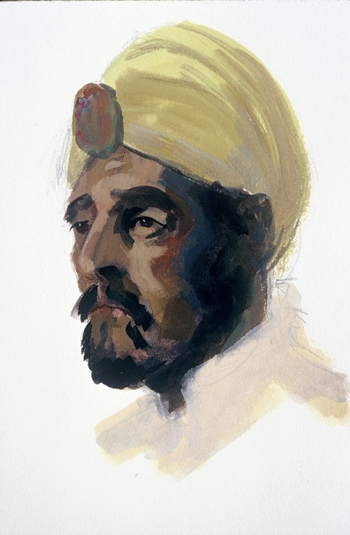 TURBAN, painting by Thomas A Needham