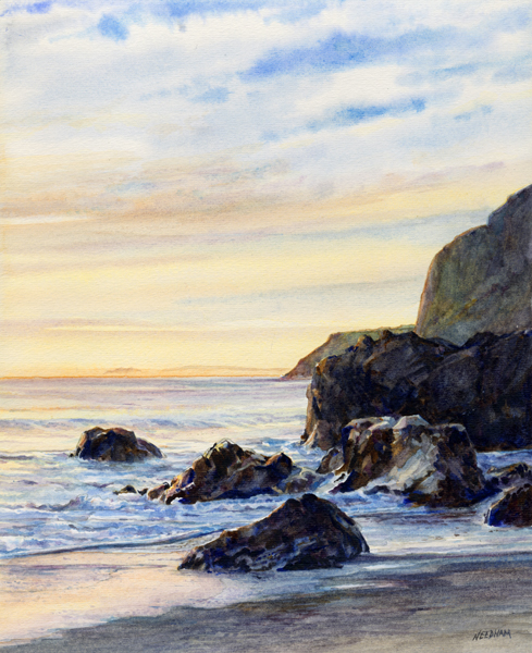 EBB TIDE watercolor by Thomas A Needham