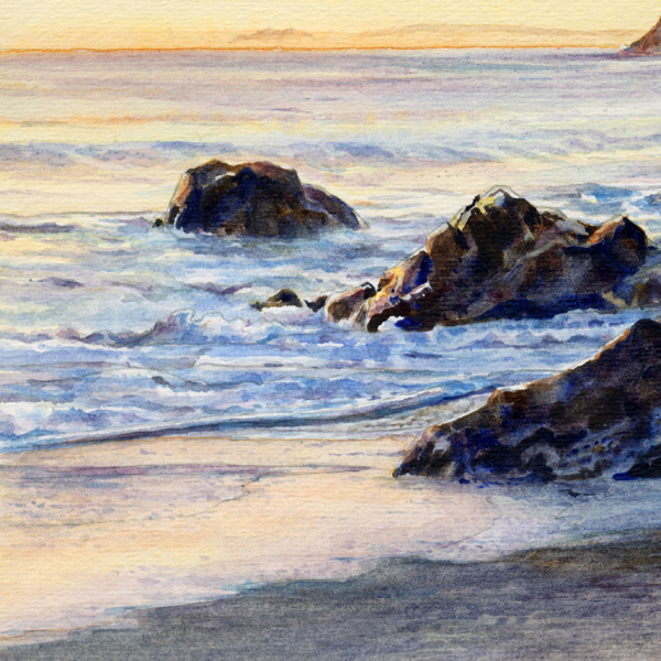 EBB TIDE detail watercolor by Thomas A Needham