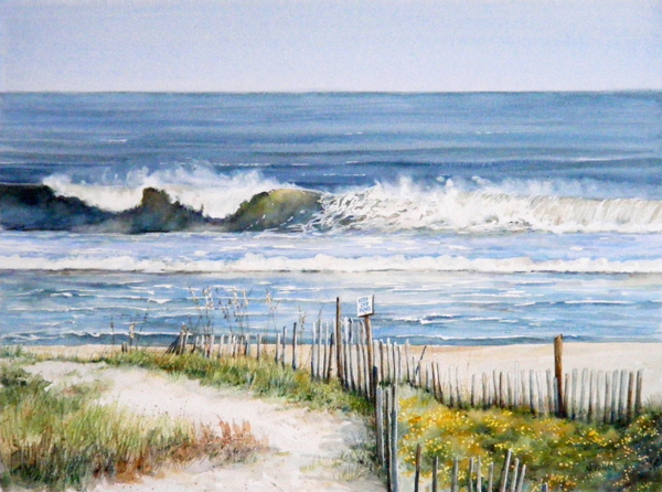 NAG'S HEAD SURF, seascape watercolor by Thomas A Needham