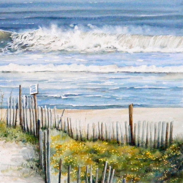 NAG'S HEAD SURF, seascape watercolor by Thomas A Needham