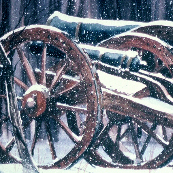 Detail of VALLEY FORGE watercolor landscape by Thomas A Needham