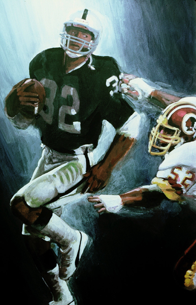 BREAKAWAY, acrylic sports painting by Thomas A Needham