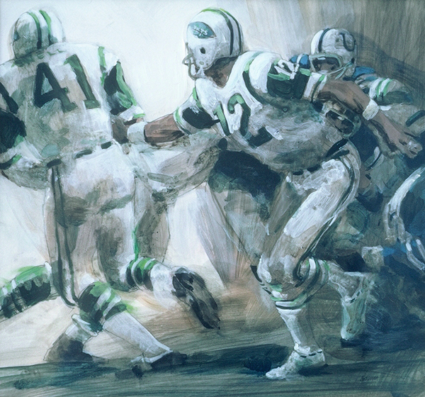 BROADWAY JOE, acrylic sports painting by Thomas A Needham