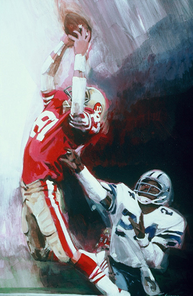 EXTENDING A SEASON, acrylic sports painting by Thomas A Needham